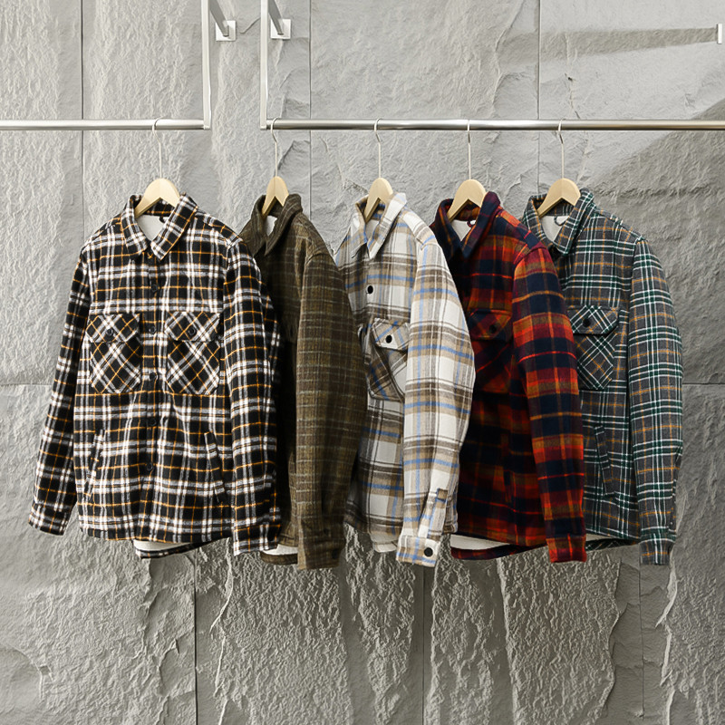Flannel Shirt Lined - Kemeja Pria Musim Gugur Musim Dingin